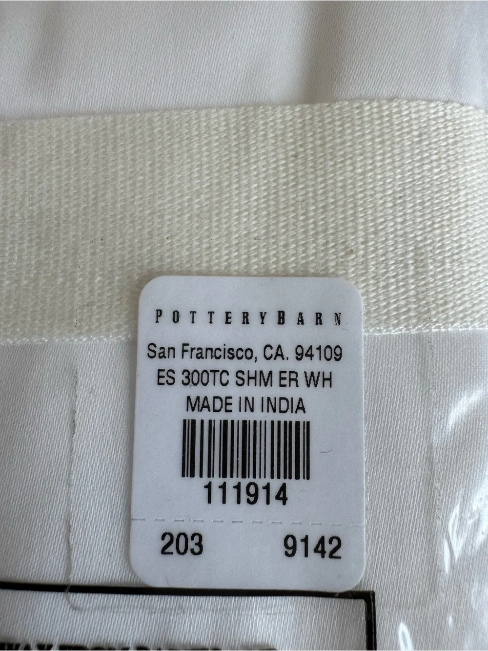 Pottery Barn crisp white